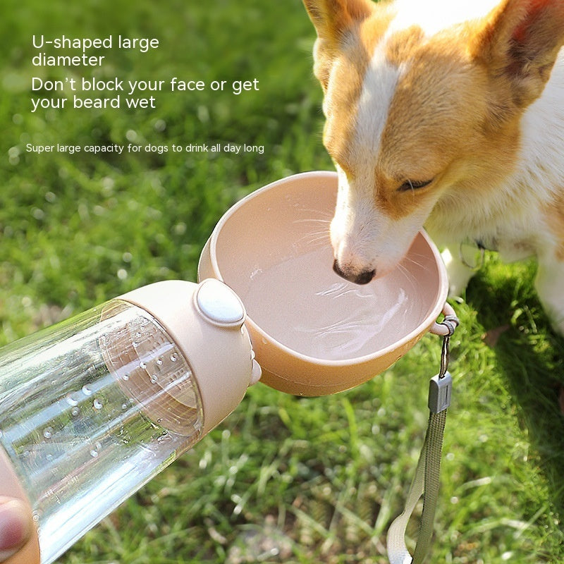 Portable Dog Water Bottle – Leak-Proof 2-in-1 Travel Water & Food Dispenser