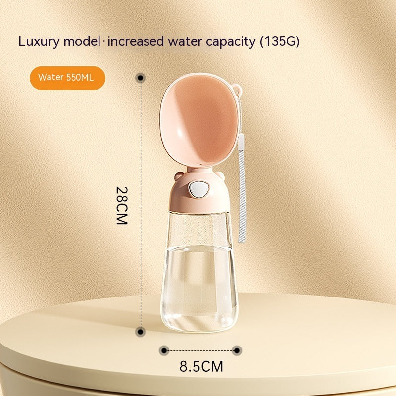 Portable Dog Water Bottle – Leak-Proof 2-in-1 Travel Water & Food Dispenser