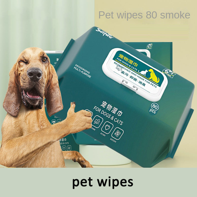 Pet Grooming Wipes – No-Rinse Cleaning Wipes for Dogs & Cats (80 Count)