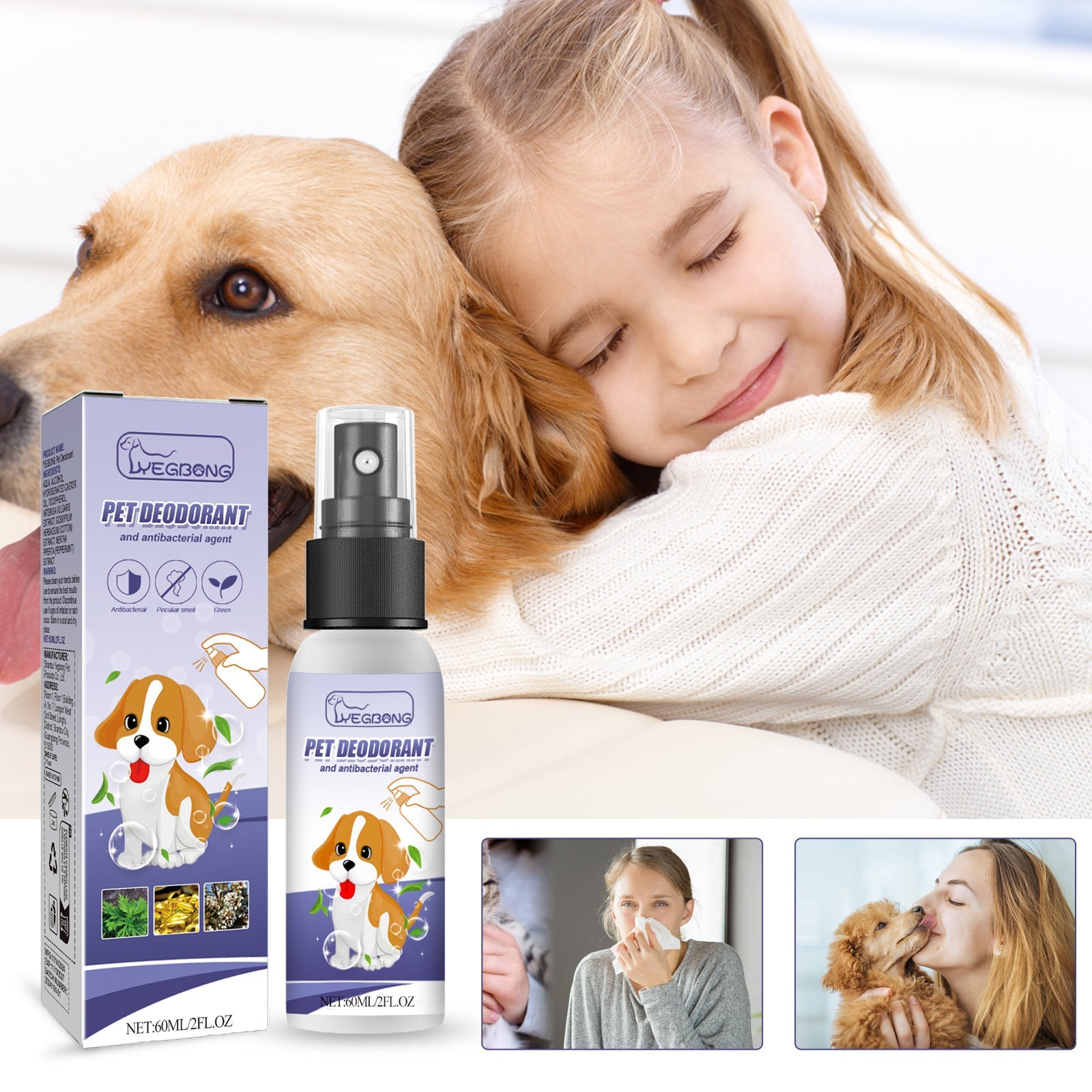 Pet Odor Eliminator Spray – Fast-Acting Deodorizer for Dogs, Cats & Home Freshening