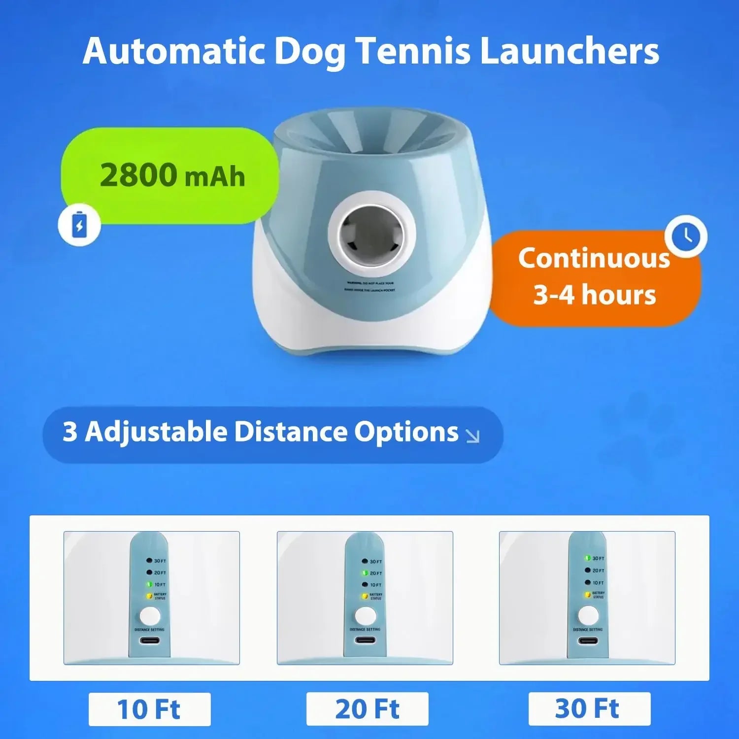 Automatic Dog Tennis Ball Launcher – Interactive Rechargeable Fetch Toy for Small & Medium Dogs