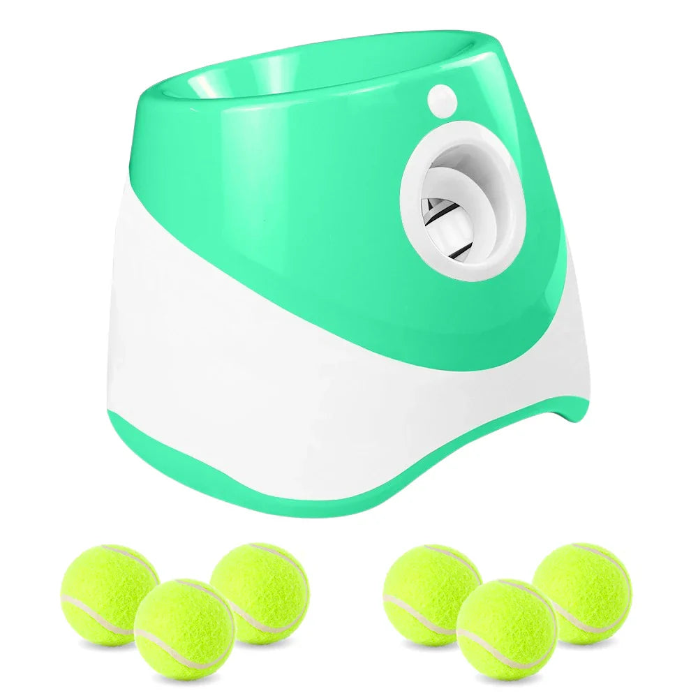 Automatic Dog Tennis Ball Launcher – Interactive Rechargeable Fetch Toy for Small & Medium Dogs