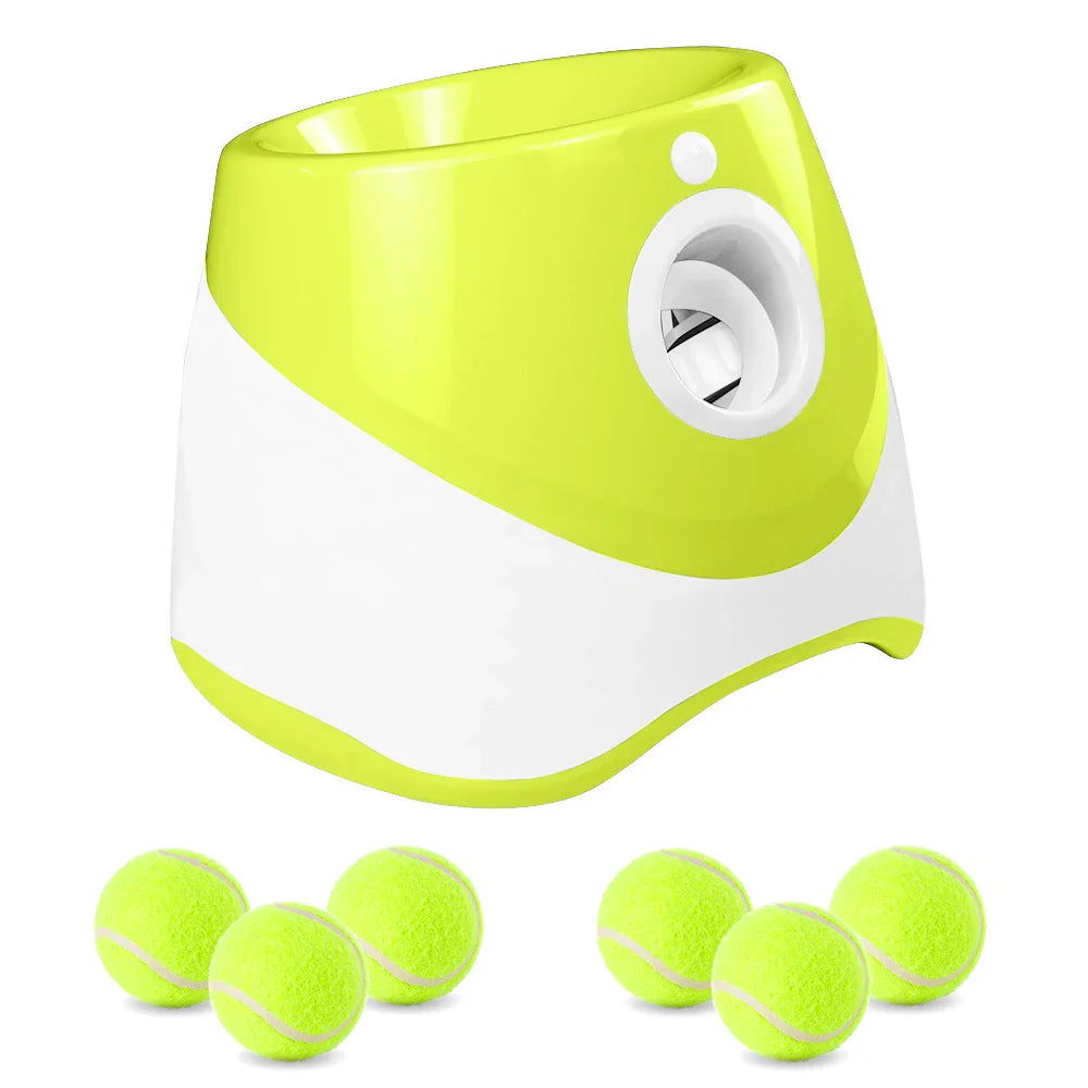 Automatic Dog Tennis Ball Launcher – Interactive Rechargeable Fetch Toy for Small & Medium Dogs