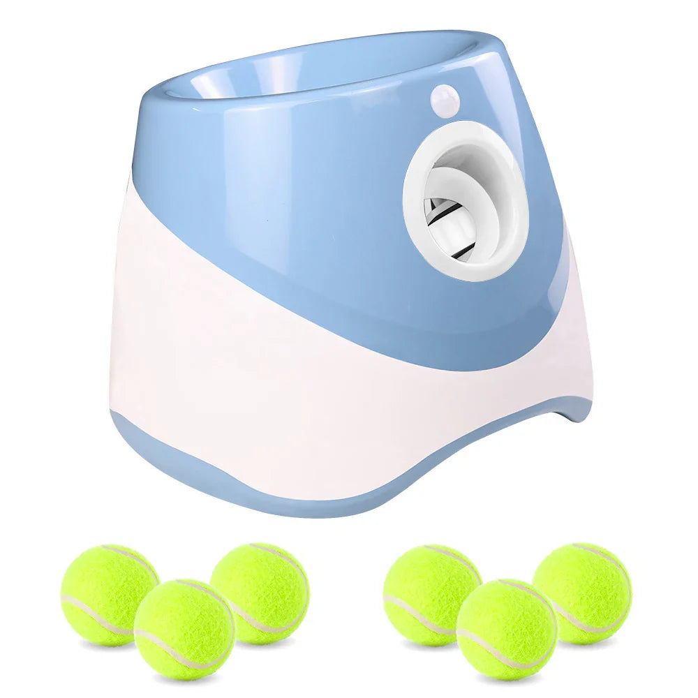 Automatic Dog Tennis Ball Launcher – Interactive Rechargeable Fetch Toy for Small & Medium Dogs