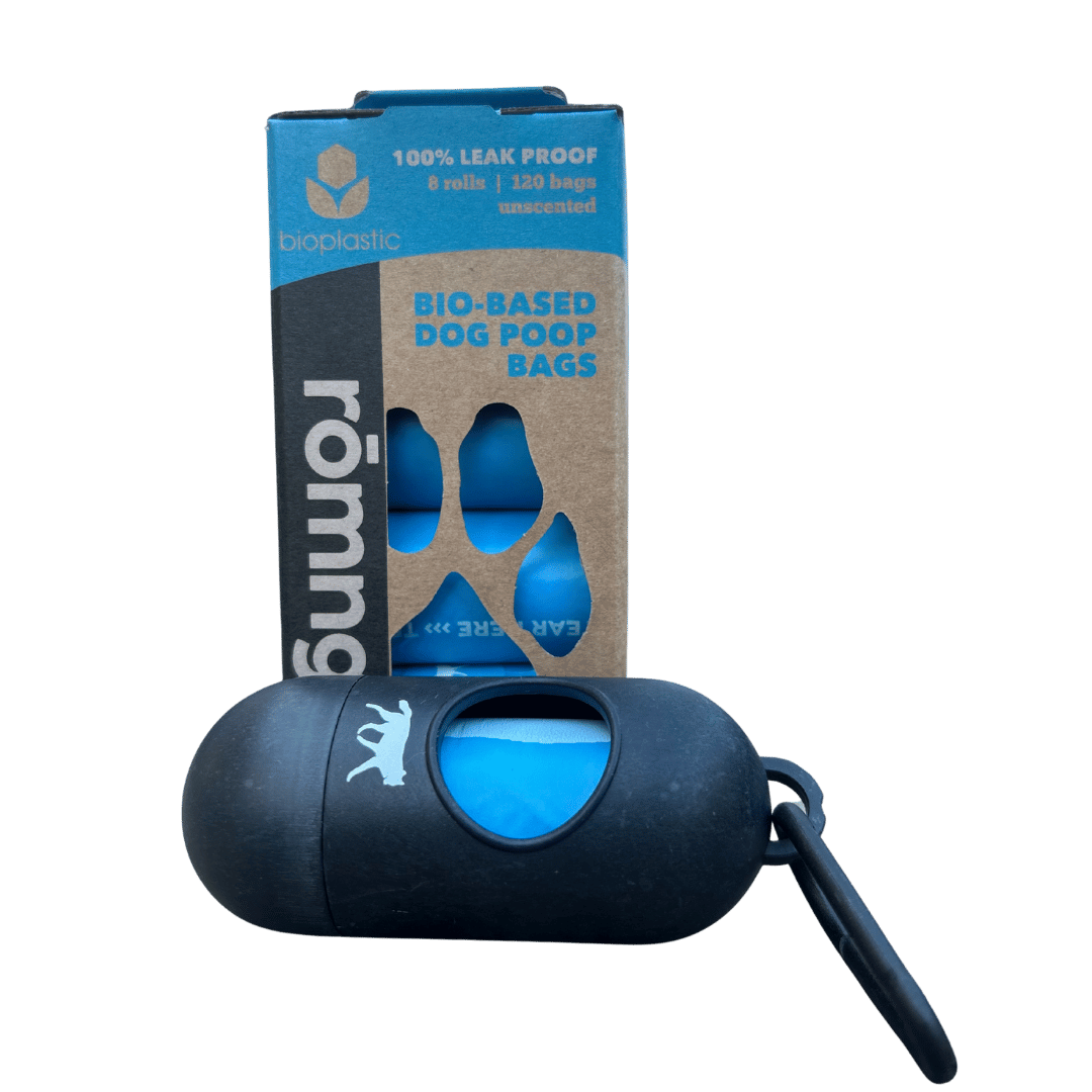 Biodegradable Dog Waste Bags with Bamboo Dispenser – Leak-Proof & Eco-Friendly Refill Kit