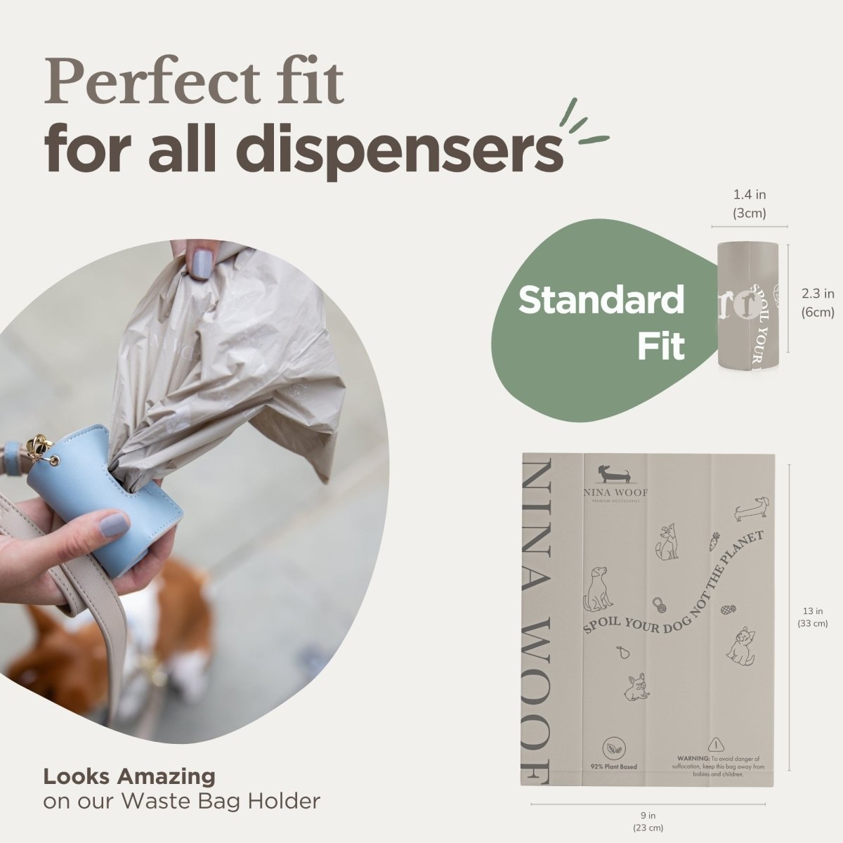 Biodegradable Dog Waste Bags – Leak-Proof Compostable Refill Rolls for Dogs