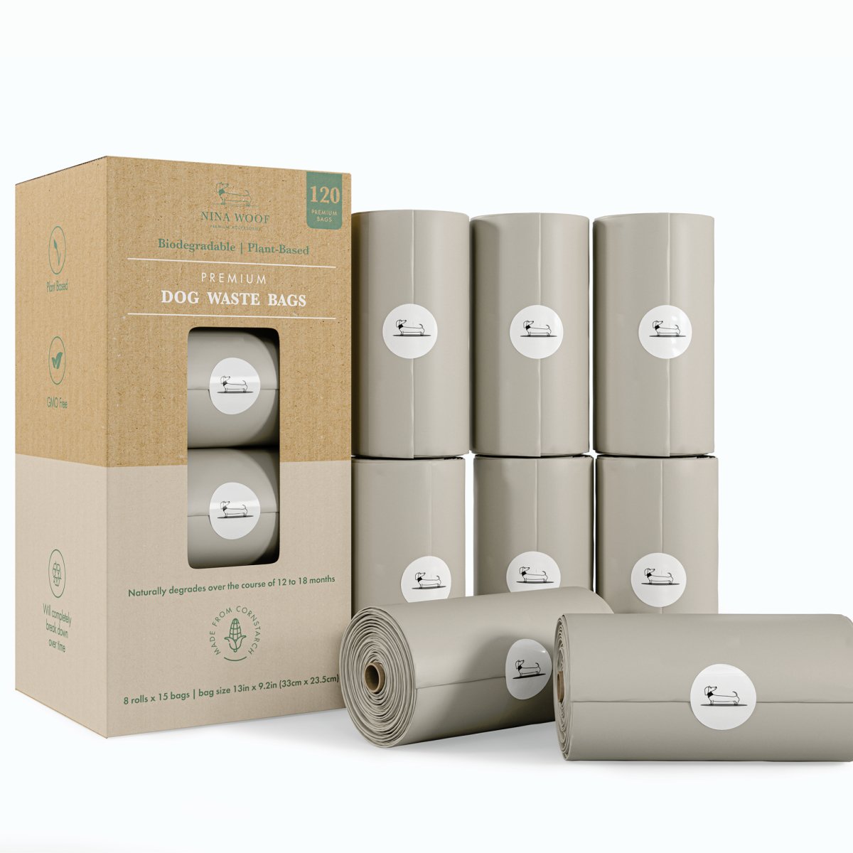 Biodegradable Dog Waste Bags – Leak-Proof Compostable Refill Rolls for Dogs